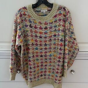 Anthropologie Multicolor Knit Crew Neck Sweater